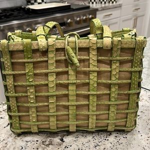 Fabulous Nancy Gonzalez crocodile and canvas bag!